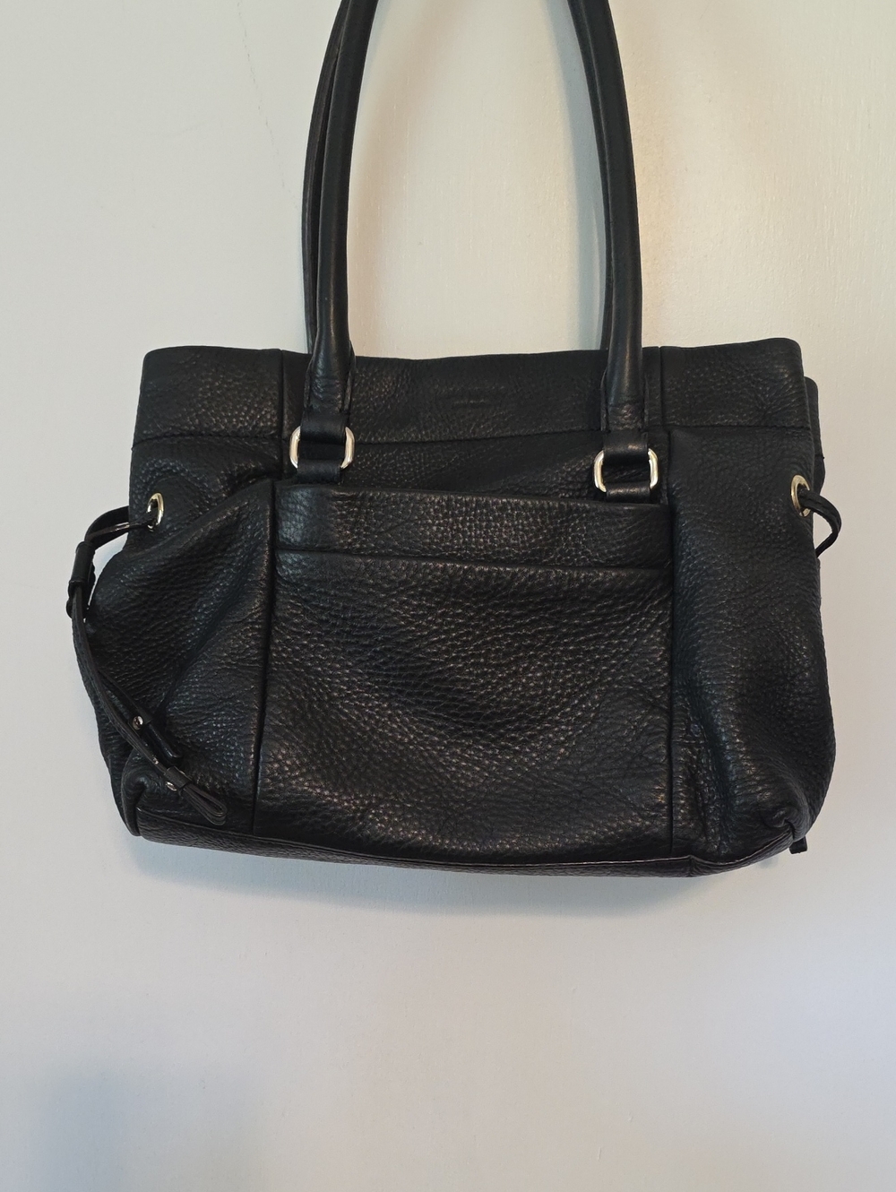 kate spade Black Pebbled Leather Double-Handle Shoulder Bag